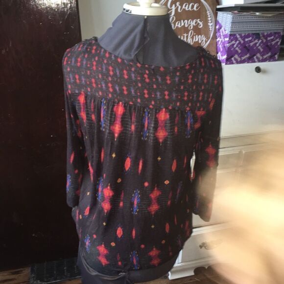 Southwest Lucky Brand flowy boho blouse - Picture 2 of 2